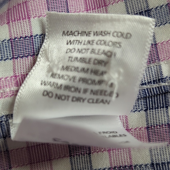 UNTUCKit Men's Pink and Blue Plaid Casual Button Down Shirt - Picture 11 of 12